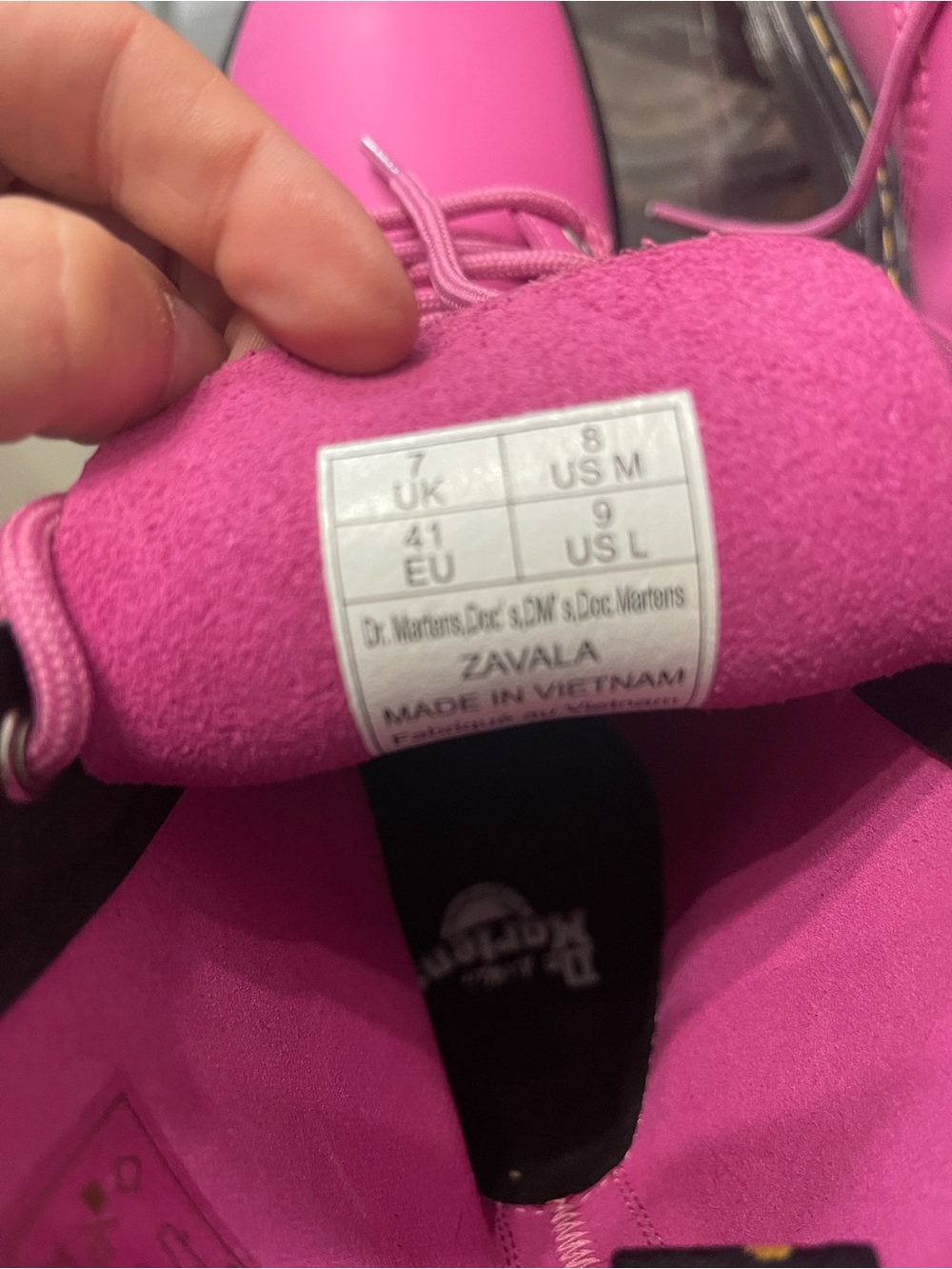 Dr. Martens Bright Pink Lace-Up Combat Boots - Picture 7 of 7